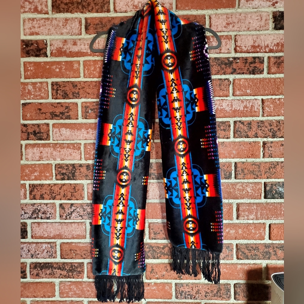 Colorful Native American Print Patterned Scarf